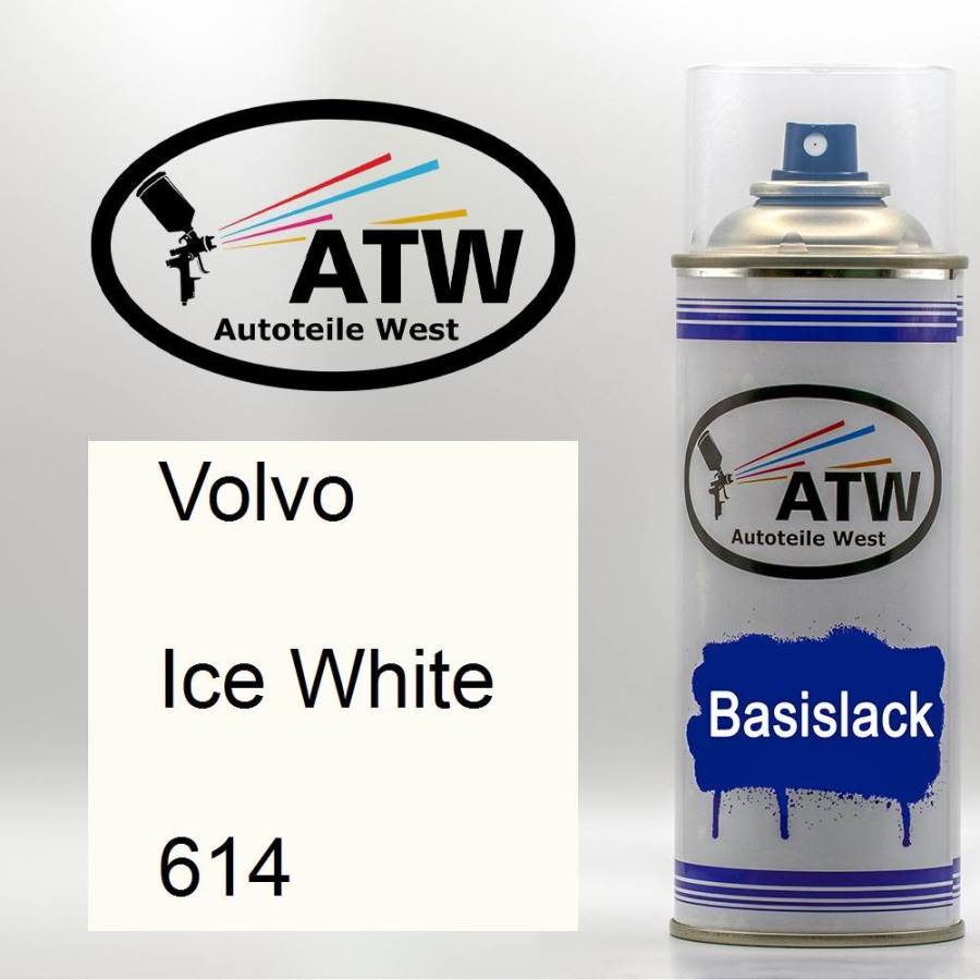 Volvo, Ice White, 614: 400ml Sprühdose, von ATW Autoteile West.